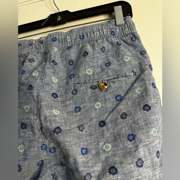 NWT  Men’s. Tenth & Ocean Blue Washable Linen Shorts. Blue Floral Print. - Picture 14 of 14